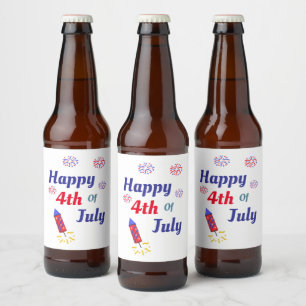 Etiqueta Para Botella De Cerveza Felices 4 De Julio