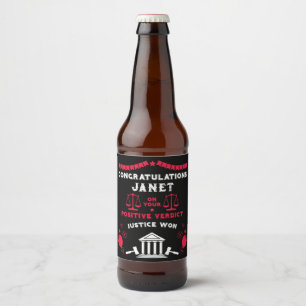 Etiqueta Para Botella De Cerveza Felicitaciones veredicto del tribunal