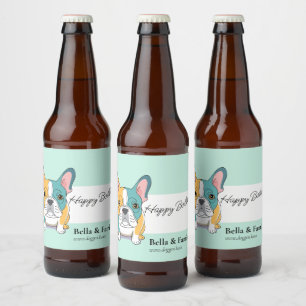 Etiqueta Para Botella De Cerveza Feliz Cumpleaños Bulldog Francés