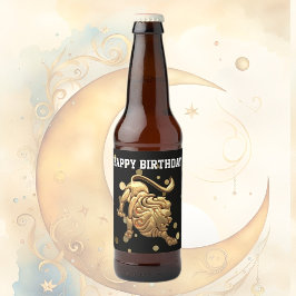 Etiqueta Para Botella De Cerveza Feliz cumpleaños Leo