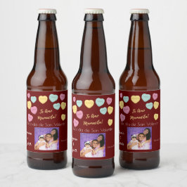 Etiqueta Para Botella De Cerveza Felíz día de San Valentín Rojo Te Amo Mamacita