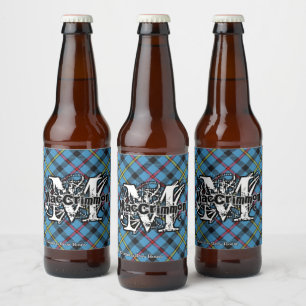 Etiqueta Para Botella De Cerveza Feliz Monograma del Clan de Escocia MacCrimmon Tar