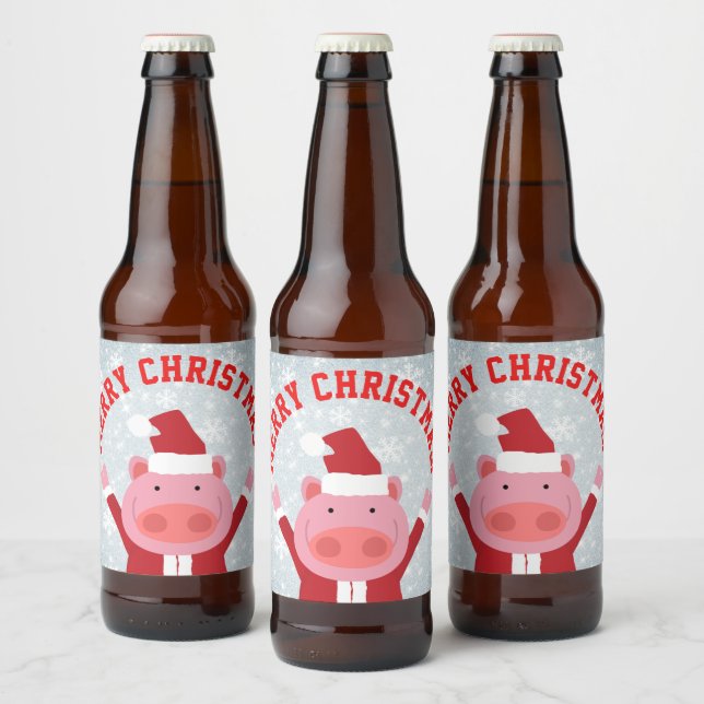 Etiqueta Para Botella De Cerveza Feliz Navidad (Botellas)