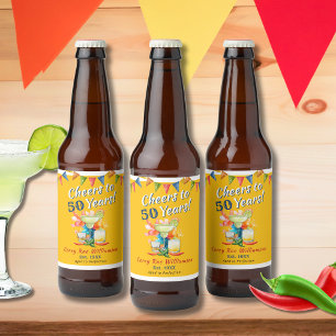 Etiqueta Para Botella De Cerveza Fiesta Cumpleaños 50 Cheers a 50 Años Temático