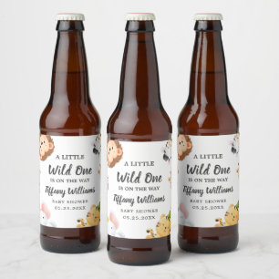 Etiqueta Para Botella De Cerveza Fiesta de Baby Shower Salvaje Safari Jungla