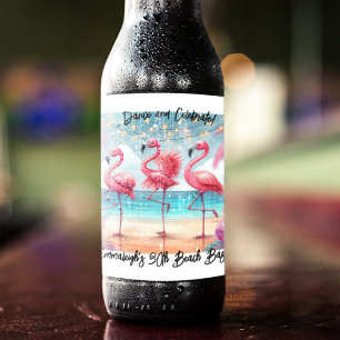 Etiqueta Para Botella De Cerveza Fiesta de Baile de Flamencos y Celebración de Cump