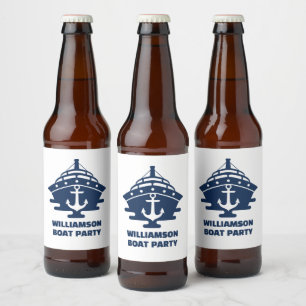 Etiqueta Para Botella De Cerveza Fiesta de barco de ancla náutica personalizada