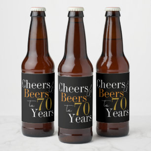 Etiqueta Para Botella De Cerveza Fiesta de Cerveza y Felicidades por los 70 años