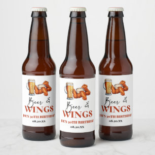 Etiqueta Para Botella De Cerveza Fiesta de Cumpleaños de Cerveza y Alas