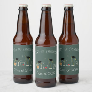 Etiqueta Para Botella De Cerveza Fiesta de Graduación de Cap Cocktail