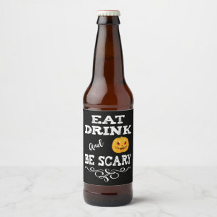 Etiqueta Para Botella De Cerveza Fiesta de Halloween come bebida y da miedo a la ca