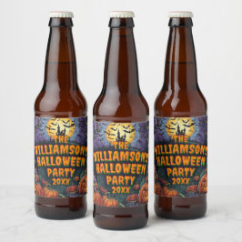 Etiqueta Para Botella De Cerveza Fiesta de Halloween de Año de Añadir Nombre