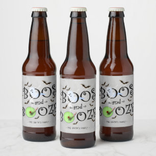 Etiqueta Para Botella De Cerveza Fiesta de Halloween de Smoray Boos y Booze