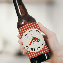 Etiqueta Para Botella De Cerveza Fiesta de mariscos con langostinos al estilo Red G