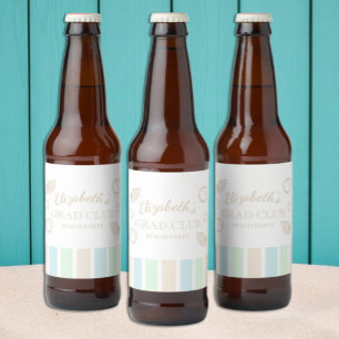 Etiqueta Para Botella De Cerveza Fiesta de playa del club de graduados