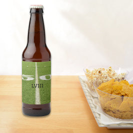 Etiqueta Para Botella De Cerveza Fiesta de Watch 50 Yard Line Grass Field Football