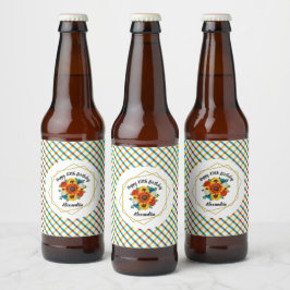 Etiqueta Para Botella De Cerveza Fiesta Picnic Verano Floral Geométrica