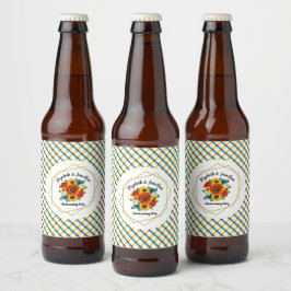Etiqueta Para Botella De Cerveza Fiesta Picnic Verano Floral Geométrica
