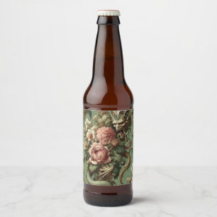 Etiqueta Para Botella De Cerveza Finería de Drac - Pillow floral gótica del dragón