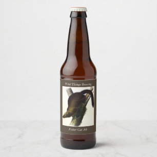 Etiqueta Para Botella De Cerveza Fisher (Marten de Pennant o Pescador de Gatos) de