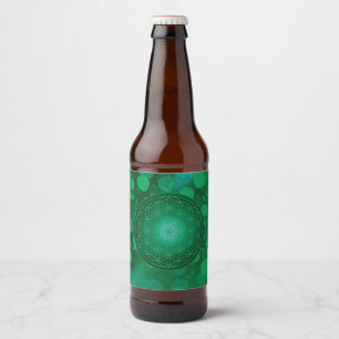 Etiqueta Para Botella De Cerveza flor de la vida, chakra, zen, geométrico sagrado,