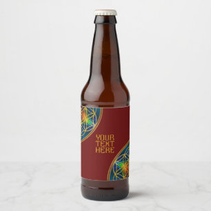 Etiqueta Para Botella De Cerveza FLORES DE LA VIDA - Florecimiento fractal 1