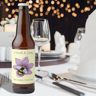 Etiqueta Para Botella De Cerveza Flores de lavanda de abedul amarillo