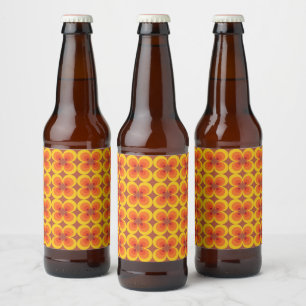 Etiqueta Para Botella De Cerveza Flores Trippy