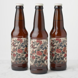 Etiqueta Para Botella De Cerveza Flores Victorianas 