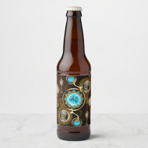Etiqueta Para Botella De Cerveza Fondo de roscas de vapor con lentes turquesas