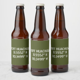 Etiqueta Para Botella De Cerveza Fort Huachuca Latitude Longitud