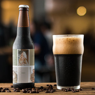 Etiqueta Para Botella De Cerveza Foto Collage Moderno El Mejor Regalo De Papá Nunca