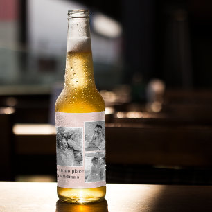 Etiqueta Para Botella De Cerveza Foto Collage Pastel Mejor Regalo De Abuela Rosa