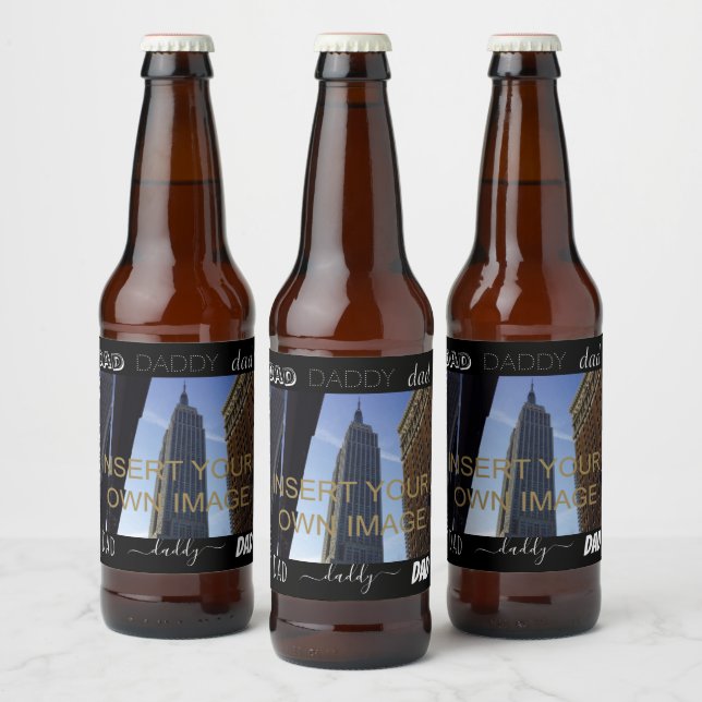 Etiqueta Para Botella De Cerveza Foto de Papá Personalizado (Botellas)