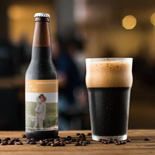 Etiqueta Para Botella De Cerveza Foto familiar moderna y regalo del Día de Acción d