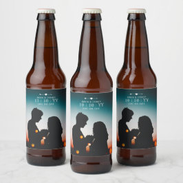 Etiqueta Para Botella De Cerveza Foto oscura | Guardar La Fecha | Etiqueta de cerve