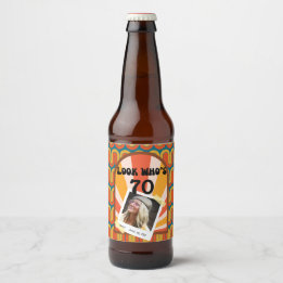 Etiqueta Para Botella De Cerveza Foto Personalizado del retro Hippie 60