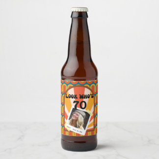 Etiqueta Para Botella De Cerveza Foto Personalizado del retro Hippie 60