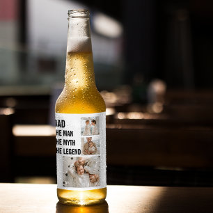 Etiqueta Para Botella De Cerveza Fotografía de Collage moderna   `Regalo de papá