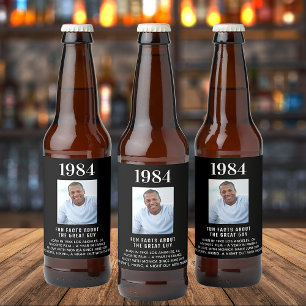 Etiqueta Para Botella De Cerveza Fotos negras hechos divertidos bioaño de nacimient