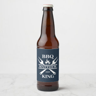 Etiqueta Para Botella De Cerveza Funny BBQ Grill Master Barbacoa Personalizada King