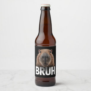 Etiqueta Para Botella De Cerveza Funny Capybara Bruh
