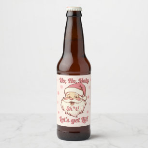 Etiqueta Para Botella De Cerveza Funny Ho Ho Retro Santa Navidades Fiesta