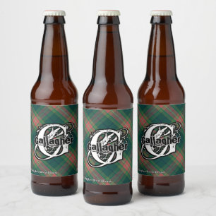 Etiqueta Para Botella De Cerveza Gallagher Tartan