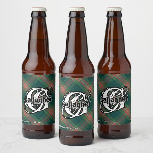 Etiqueta Para Botella De Cerveza Gallagher Tartan (Botellas)