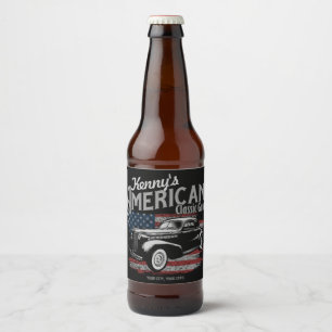 Etiqueta Para Botella De Cerveza Garaje personalizado de coches clásicos americanos
