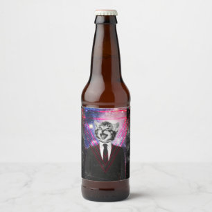 Etiqueta Para Botella De Cerveza Gato de Illuminati