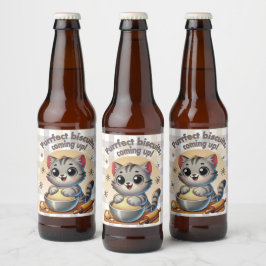 Etiqueta Para Botella De Cerveza Gato de rodillas "Procure galletas, venga"