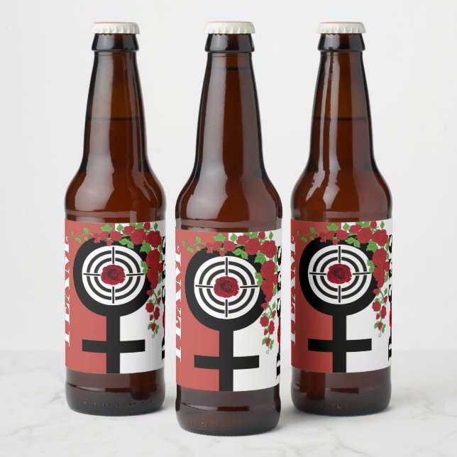 Etiqueta Para Botella De Cerveza Género de pistolas o Rosas revelan Rosas de Baby S (Botellas)