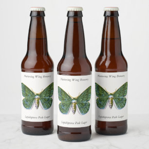 Etiqueta Para Botella De Cerveza Geometra papilionaria - La gran esmeralda